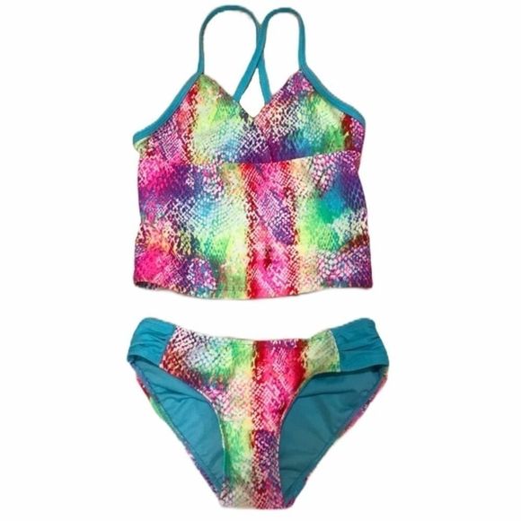 🌺 TCP Colourful Snakeskin Print Tankini - Picture 1 of 3